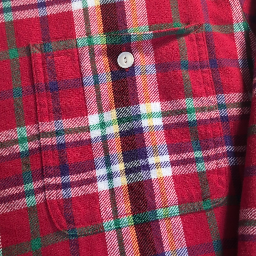 Polo Ralph Lauren Classic Fit Plaid Twill Heavy Flannel Work Shirt Size XL Red - Picture 7 of 12
